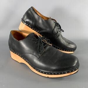 MAISON MARTIN MARGIELA Size 11 Black Leather Lace Up Shoes